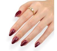 Chenxi Studio Short Almond Press on Nails,30Pcs Wine Redness Fake Nails in 15 Sizes Glossy False Nails Acrylic Stick on Nails for Wome
