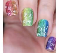 Chenxi Studio Square Press on Nails Shamrock Fake Nails Stick on Nails 12 Size,24 Pcs French Nails Tips for DIYS Nails Art Decorations