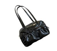 Chenxi Studio Stylish Bows Detail Shoulder Bag Commuters Friendly Design Spacious Interior Underarm Purse PU Handbag For Women Girls Japanese Shoulder Bag