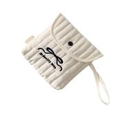 Chenxi Studio Stylish Cotton Polyester Period Essential Bag With Decorative Bows Design Compact Cosmetic Organized For Women Girls Fashionable Daily Essential