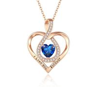 Chenxi Studio Trendy Heart Necklace With Birth Stone Zircon Pendant Adjustable Length Neckchain Unique Trendy Women's Jewelry