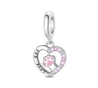 Chenxi Studio Unique Animal Charm Heart Shaped Pendant Cats Paw Dog Turtles Accessory Silver Lightweight Jewelry Accessories Miniature Animal Pendant Jewelry