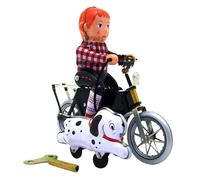 Chenxi Studio Vintage Boy Motorcycle Tin Toy Nostalgic WindUp Collectible For Home Or Coffee Shop Decoration Nostalgic Toy