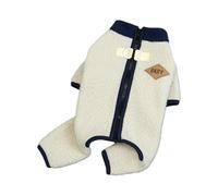 Chenxi Studio Warm Fleece Dog Jackets Leash Friendly Design 4 Leg Romper for Small Breeds Cold Weather Protections Pet Winter Jumpsuit Dog Winter Coat with Leash Hook