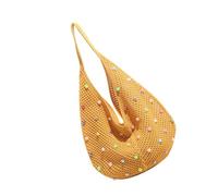 Chenxi Studio Women Crochet Armpit Bag Knitting Beach Bag Fashionable Shoulder With Colored Beads Seaside Lovely Underarm Women Handbag Knitting Shoulder Colorful Beads Armpit Fashion Beach