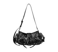 Chenxi Studio Womens Rivets Shoulder Bag Commuting Bag PU Leather Crossbody Retro Armpit Multi-Pockets Handbags Retro Shoulder For Women Multi-pockets Armpit Handbag Crossbody