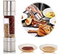 ChenXiYYDS 2 in 1 Salt and Pepper Grinder, 304 Stainless Steel Manual Two-Head Pepper Mill, Adjustable Coarse and Fine Pepper Grinder