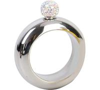 ChenXiYYDS Bracelet Shaped Stylish Flask, Stainless Steel Bangle Shape Flagon Whiskey Drink Ware Funnel Hidden Liquor Wine Flask (Silver)