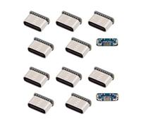 chenyang 10 Pack USB C DIY Connector,Micro USB 5Pin to USB C Female Socket Port Repair Replacement Solder Adapter with Standard Pinout/Reversible Pinout