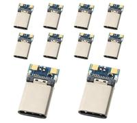 chenyang 10 Pack USB C DIY Connector USB 3.1 Type C 24Pin Male Plug Port Repair Replacement Solder Adapter with PCB Board