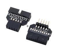 chenyang 2 Pack USB 2.0 Front Panel Header 9/10Pin Male/Female to 19/20Pin Male/Female Mainboard Header Gender Changer Connector Adapter