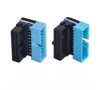 chenyang 2 Pack USB 3.0 Front Panel Header 19/20Pin Male to Female 90 Degree Angled Mainboard Header Gender Changer Connector Adapter
