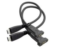 chenyang 2 PACK USB C Extension Cable USB 3.1 Gen 2 10Gbps Male to Female Fast Charging Data Transfer Extension Cable with Panel Mount Hole 0.2M