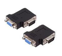 chenyang 2 Pack VGA Connectors,VGA SVGA D-Sub HDB15Pin 90 Degree Left/Right Angled Gender Changer Video Graphics Array Connector Adapter for Monitor/Projector/Graphics
