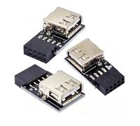 chenyang 3 Pack Motherboard 9Pin/10Pin Front Panel Header to USB 2.0 Type A Female Converter Adapter