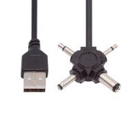 chenyang 4 in 1 DC 5V 5.5x2.1mm 4.0x1.7mm Mono 3.5mm 2.5mm to USB 2.0 Power Plug Barrel Connector Charge Cable 1.5M