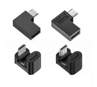 chenyang 4 Pack Micro USB 2.0 Connector Micro USB Male to USB C Female 90/180 Degree Angled Connector Adapterr