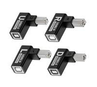chenyang 4 Pack USB 2.0 Type B Printer Male to Female 90 Degree Angled Gender Changer Connector Adapter for Disk Scanner Piano Decoder