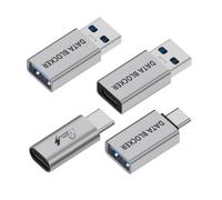 chenyang 4 Pack USB Data Blocker PD 10W/100W Fast Charging Adapter Support Data Protect Against,Juice-Jacking,Refuse Hacking