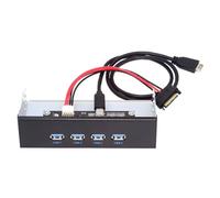 chenyang 4 Ports USB 3.1 Type E Front Panel Header to 4 USB 3.0 Hub Port Multiplier Adapter with SATA Power Cable for 5.25 Inch Optical Drive Bay Panel