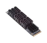chenyang 9 Port M.2 to SATA 3.0 Adapter,PCIe 3.0 to SATA III Expansion Card Adapter 6Gbps with Smart Indicator Light