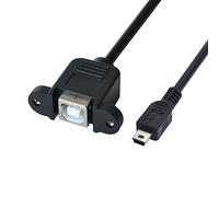 chenyang CY Mini USB 5pin Male to USB B Female Panel Mount Type Cable 20cm with Screws