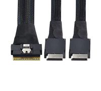 ChenYang CY SFF-8654 8i 74Pin to Dual Oculink SFF-8611 PCI-E Ultraport Slimline SAS Slim 4.0 Cable 50cm PCI-Express