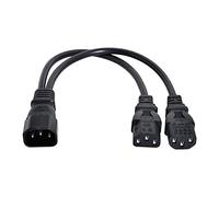 chenyang CY Single C14 to Dual C13 5-13R Short Power Y Type Splitter Adapter Cable Cord 30cm 10A/250V