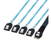 chenyang CY Slim Line SAS 4.0 SFF-8654 4i 38 Pin Host to 4 SATA 7 Pin Target Hard Disk Fanout Raid Cable 50cm