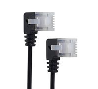 chenyang CY Ultra Flat Cat6 RJ45 Ethernet Cable, 90 Degree Left Angled 25 cm for Laptop Router TV Box