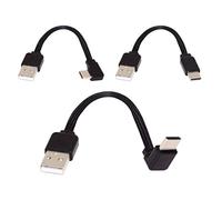 ChenYang CY USB 2.0 Type-A Male to USB-C Type-C Male Angled Data Flat Slim FPC Cable for FPV & Disk & Phone 3Pcs/Set 13cm