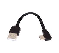 ChenYang CY USB 2.0 Type-A Male to USB-C Type-C Male Flat Slim FPC 90 Degree Angled Data Cable for FPV & Disk & Phone 13cm