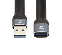 chenyang CY USB 3.0 Short Cable,USB 3.1 3.0 Type A Male to Female Extension Flat Slim FPC Data Cable 13cm 10Gbps for Laptop & Desktop