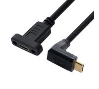 chenyang CY USB C Extension Cable,USB 3.1 Type C Male to Female 90 Degree UP Angled Extension Data Cable 30cm