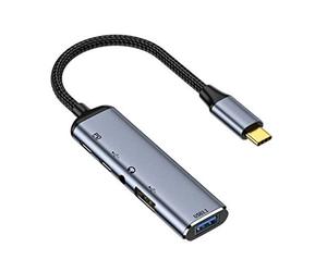 chenyang CY USB C HUB,USB Type C to Audio 3.5MM ＆ 2 USB A ＆ 1 USB C Data Ports HUB Converter Multiport Adapter with 100W PD Power Port