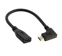 chenyang USB C Extension Cable USB 3.1 Gen 2 10Gbps Male to Female Fast Charging Data Transfer 90 Degree Angled Extension Cable 0.2M