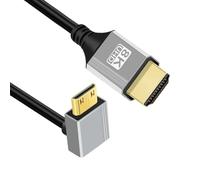 chenyang HDMI 2.1 Cable,HDMI Male to Micro HDMI Male 90 Degree UP Angled 8K@60Hz 4K@120Hz 48Gbps Ultra High-Speed Gold-Plated Cable 1.64FT/0.5M for TV, Monitor, Computer