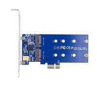 ChenYang M.2 SSD to PCI-E X1 Adapter 2 SATA SSD to PCIe 3.0/4.0 Expansion Card Adapter JMB582 Chipset with 12cm PCI-E Bracket