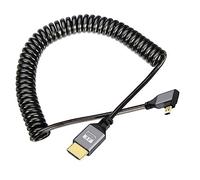 chenyang Micro HDMI Stretch Coiled Cable HDMI 1.4 to Micro HDMI 90 Degree Right Angled 4K 60hz Extension Cable