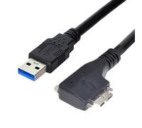 chenyang Micro USB 3.0 Cable USB 3.0 Male to Micro B Male 90 Degree Left Angled Data Transfer Extension Cable with Mount Panel Screws 1.2M
