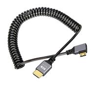 chenyang Mini HDMI Stretch Coiled Cable HDMI 2.0 to Mini HDMI 90 Degree Right Angled 4K 60hz Extension Cable