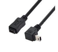 chenyang Mini USB 5Pin Male to Female 90 Degree Down Angled Extension Cable 0.2M