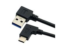 chenyang Reversible USB 3.1 USB-C Angled to 90 Degree Left Angled A Male Data Cable for Tablet Mobile Phone