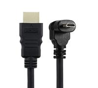 Chenyang Up Angled 90 Degree Micro HDMI to HDMI Male HDTV Cable 4K 60hz Compatible for Cell Phone & Tablet & Camera