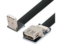 chenyang USB 2.0 Flat Cable USB 2.0 Male to Female 90 Degree Down Angled Data Transfer Charging Ribbon Flex Extension Cable Adapter 0.2M