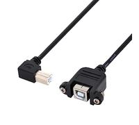 chenyang USB 2.0 Type B Printer Scanner Hard Disk Extension Data Cable with Screws for Panel Mount 50cm 90 Degree Right Angled