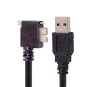 chenyang USB 3.0 to USB 3.0 Micro-B 90 Degree Right Angled with Screw Mount Data Cable for Industrial Camera 1.2M