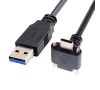 chenyang USB 3.0 to USB C 90 Degree Angled Data Cable with Panel Mount Screw for Industrial Camera 0.3M