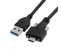 chenyang USB 3.0 to USB C Dual Locking Connector Data Cable with Panel Mount Screw for Industrial Camera 1.2M
