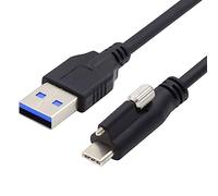 chenyang USB 3.0 to USB C Locking Connector Data Cable with Panel Mount Screw for Industrial Camera 4.9M
